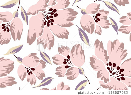 Collection of elegant vintage watercolor floral seamless patterns with soft muted tones Collection of elegant vintage watercolor floral seamless patterns with soft muted tones 138687983