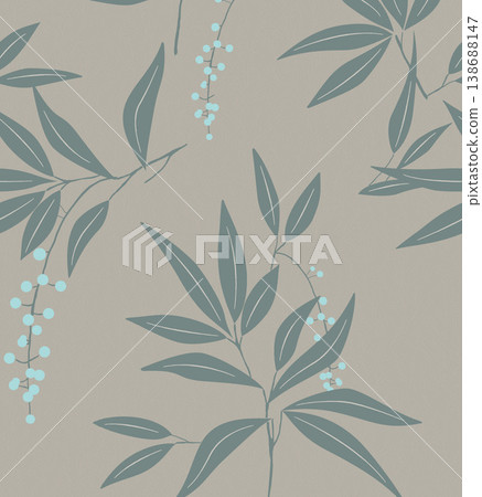 Collection of elegant watercolor wildflower seamless patterns and floral bouquets with soft pastel tones 138688147