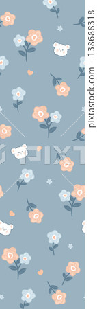 Collection of elegant watercolor wildflower seamless patterns with soft muted and warm tones 138688318