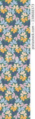 Collection of elegant watercolor wildflower seamless patterns with soft muted and warm tones 138688373