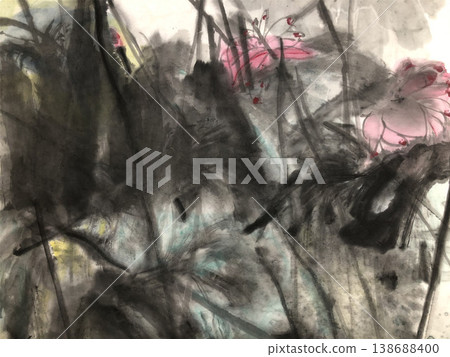Collection of elegant watercolor wildflower seamless patterns with soft muted and warm tones 138688400