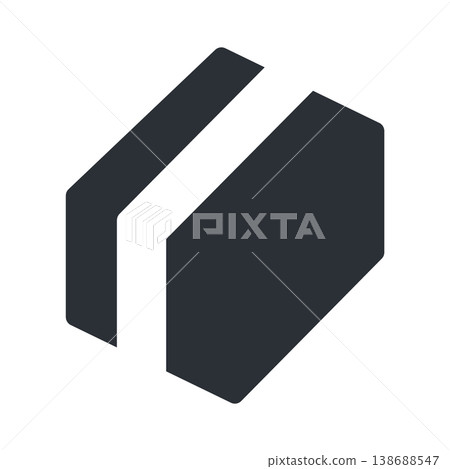 Simple monochrome icon material for shipping cardboard boxes 138688547