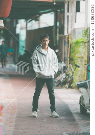 Middle school students in an alley 138688556