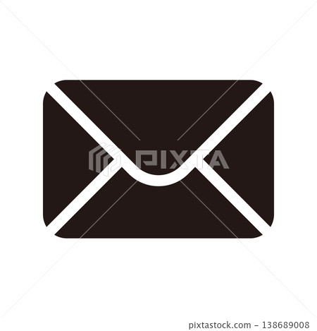 Black simple email icon 138689008