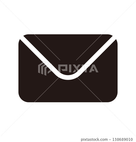 Black simple email icon Black simple email icon 138689010
