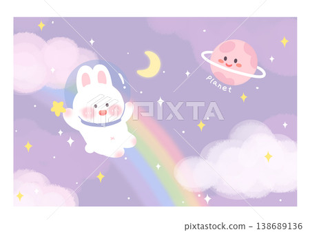 Collection of cute kawaii baby animal and nursery seamless patterns with soft pastel tones 138689136