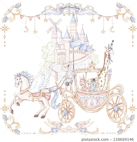 Collection of cute kawaii baby animal and nursery seamless patterns with soft pastel tones 138689146