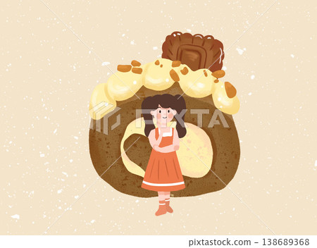 Collection of cute whimsical animal and winter nursery illustrations with soft pastel tones 138689368