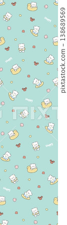 Collection of cute vintage baby animal seamless patterns with soft pastel tones 138689569