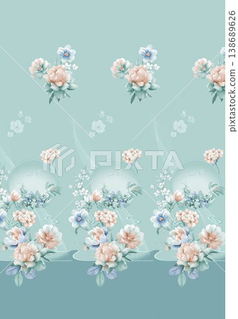 Collection of delicate vintage botanical seamless patterns with soft muted tones Collection of delicate vintage botanical seamless patterns with soft muted tones 138689626