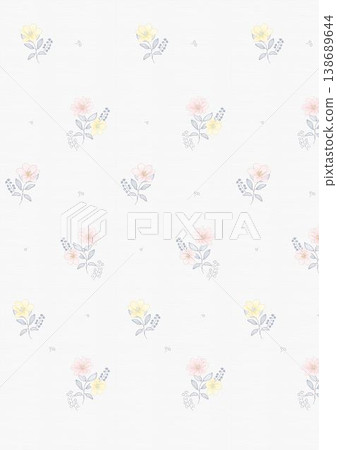 Collection of delicate vintage botanical seamless patterns with soft muted tones 138689644