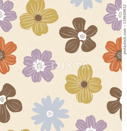 Collection of delicate vintage botanical seamless patterns with soft muted tones Collection of delicate vintage botanical seamless patterns with soft muted tones 138689652