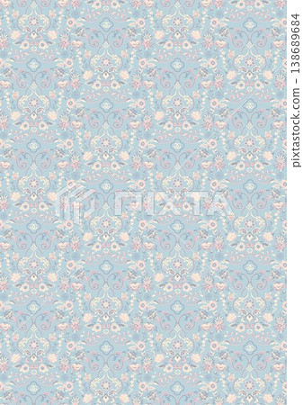 Collection of delicate vintage botanical seamless patterns with soft muted tones Collection of delicate vintage botanical seamless patterns with soft muted tones 138689684