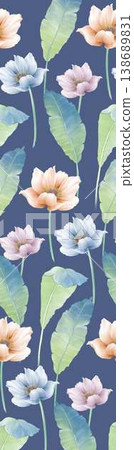 Collection of elegant vintage watercolor floral and bird seamless patterns with soft muted tones Collection of elegant vintage watercolor floral and bird seamless patterns with soft muted tones 138689831