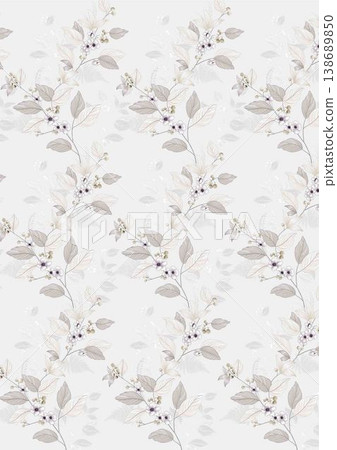 Collection of elegant vintage watercolor floral and bird seamless patterns with soft muted tones Collection of elegant vintage watercolor floral and bird seamless patterns with soft muted tones 138689850