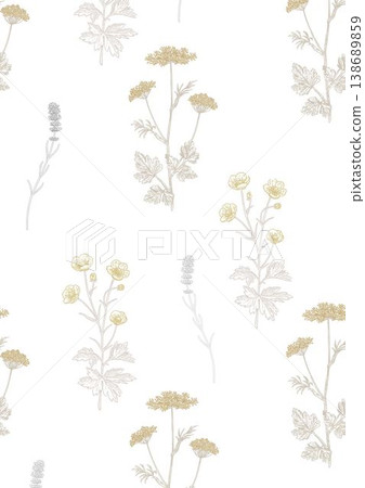 Collection of elegant vintage watercolor floral and bird seamless patterns with soft muted tones Collection of elegant vintage watercolor floral and bird seamless patterns with soft muted tones 138689859
