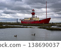 Lighthouse boat moored on Essex marshes 138690037