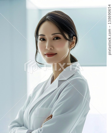 A woman in a white coat 138690654