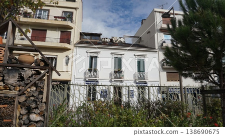 A typical, picturesque Antibes, France, on the south coastal Cote d'Azur along the Mediterranean Sea. 138690675