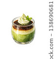 抹茶布丁插圖，日式甜點 138690681