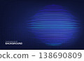 Digital network abstract and sphere background tech with data line science. Technology vector 3d and circle globe light with energy ai ball. Blue digital planet and pattern sphere future. 138690809