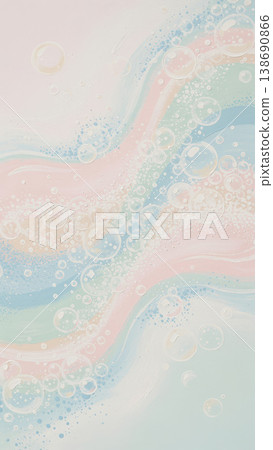 Pastel-colored bubbles and shimmering background material (watercolor style, fantastical, texture) 138690866