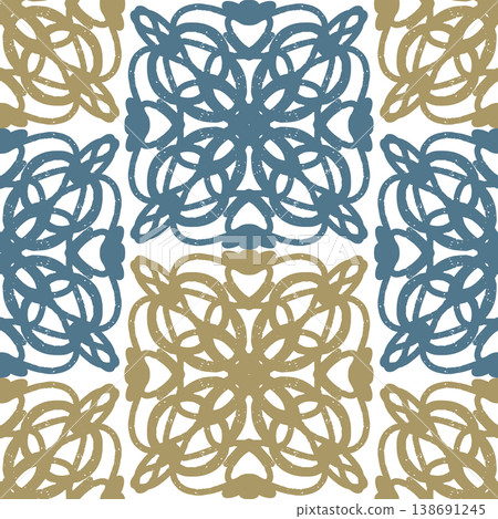 vector seamless pattern with mandala shape vector seamless pattern with mandala shape 138691245