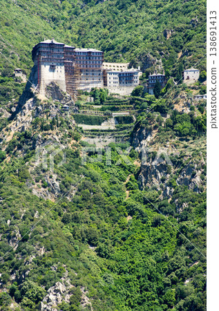 Monastery on the mount Athos in Greece Monastery on the mount Athos in Greece 138691413