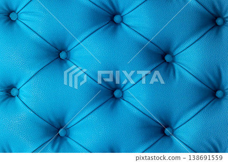Blue natural leather sofa upholstery pattern button classic texture luxury background Blue natural leather sofa upholstery pattern button classic texture luxury background 138691559