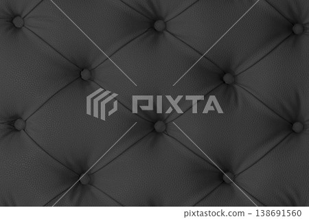 Black dark natural leather sofa upholstery pattern button classic texture luxury background Black dark natural leather sofa upholstery pattern button classic texture luxury background 138691560