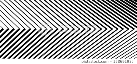 Arrow halftone pattern with fading lines creates dynamic forward motion effect. Geometric graphic background features diagonal transitions and gradation in monochrome design. Arrow halftone pattern with fading lines creates dynamic forward motion effect. Geometric graphic background features diagonal transitions and gradation in monochrome design. 138691953