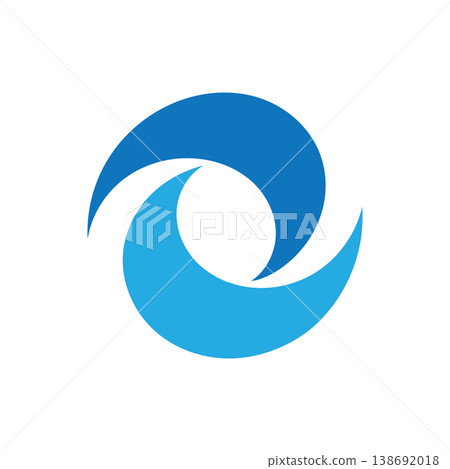 Simple Blue Water Circle Logo Design 138692018