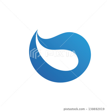 Fresh Water Wave Circle Logo Concept 138692019