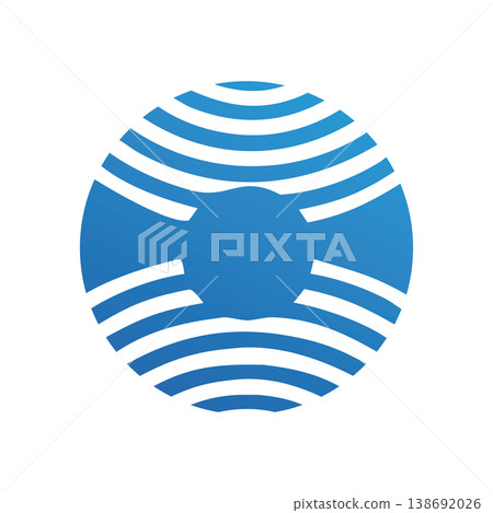 Natural Blue Wave Circle Logo Design 138692026