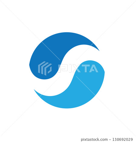 Natural Blue Wave Circle Logo Design Natural Blue Wave Circle Logo Design 138692029