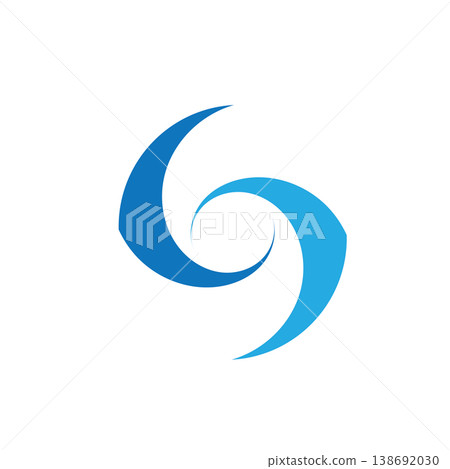 Natural Blue Wave Circle Logo Design 138692030