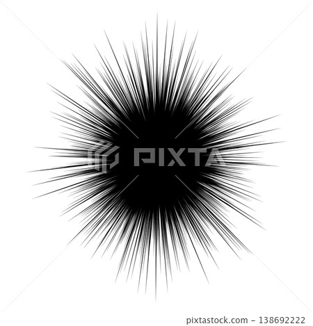 Black sea urchin flash/concentration line speech bubble frame - Comic-style round spiky effect line sunburst material Black sea urchin flash/concentration line speech bubble frame - Comic-style round spiky effect line sunburst material 138692222