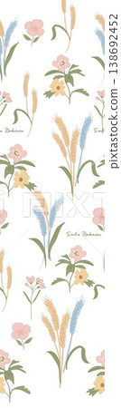 Collection of vibrant bohemian and delicate floral seamless patterns with diverse color palettes Collection of vibrant bohemian and delicate floral seamless patterns with diverse color palettes 138692452