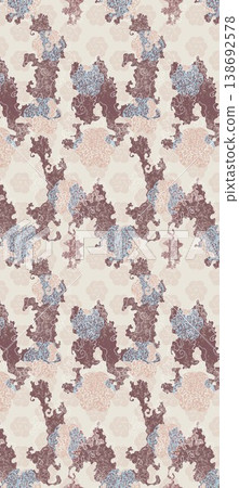 Collection of elegant vintage watercolor floral and bird seamless patterns with soft muted tones 138692578