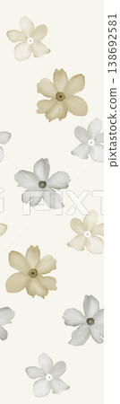 Collection of elegant vintage watercolor floral and bird seamless patterns with soft muted tones 138692581
