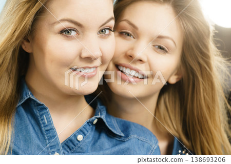 Two happy women friends having fun 138693206