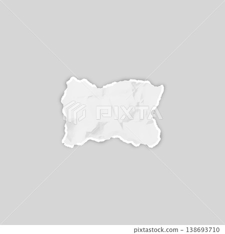White torn paper, realistic crumpled paper piece with ripped edges, vector torn wrinkled sheet page scrap paper fragment White torn paper, realistic crumpled paper piece with ripped edges, vector torn wrinkled sheet page scrap paper fragment 138693710