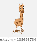 This is Jiraff clipart. Jiraff with big eyes vector illustration 138693734