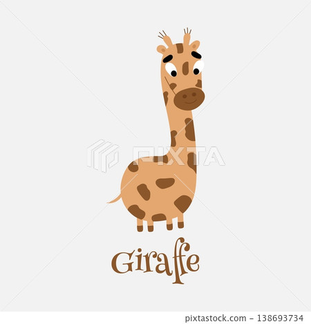 This is Jiraff clipart. Jiraff with big eyes vector illustration This is Jiraff clipart. Jiraff with big eyes vector illustration 138693734