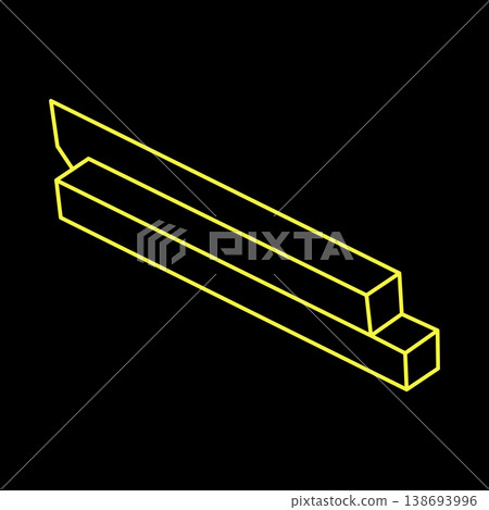 Impossible shapes. Web design elements. Optical illusion objects. Line design.  138693996