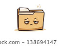 Tired Office Folder Character with Sleepy Face 138694147