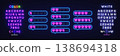 Neon diamond rating bubbles glowing in bright colors. Luxury feedback icons showing different value levels on dark brick wall background 138694318