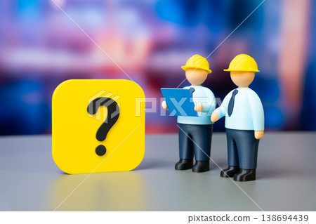 Engineers in hard hats with plans solve a technical challenge. Problem solving drives innovation. Engineering teamwork improves project and supports industrial development and technology advancement. Engineers in hard hats with plans solve a technical challenge. Problem solving drives innovation. Engineering teamwork improves project and supports industrial development and technology advancement. 138694439