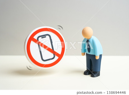 Mobile phone ban for office workers enforces security policies. Information protection and confidentiality increase. Corporate rules support data safety and reduce digital distraction risks. 138694446