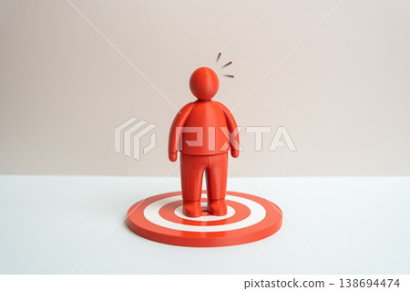 The ideal victim for fraudsters stands at the center of a target. Vulnerability increases risk of scams. Financial crime awareness highlights the need for protection and security measures. The ideal victim for fraudsters stands at the center of a target. Vulnerability increases risk of scams. Financial crime awareness highlights the need for protection and security measures. 138694474